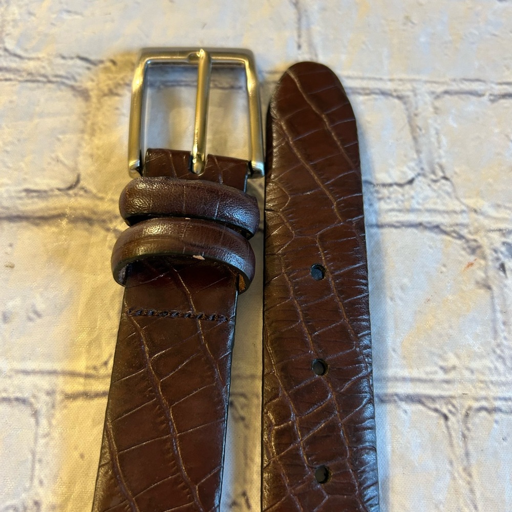 GENUINE LEATHER CORDOVAN CROC PRINT MENS BELT SIZE 38